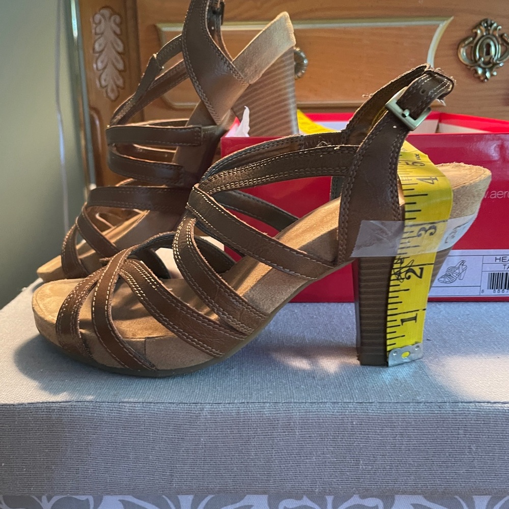 Tan Strappy High Heel Sandal - Arrosoles Headliner View 5